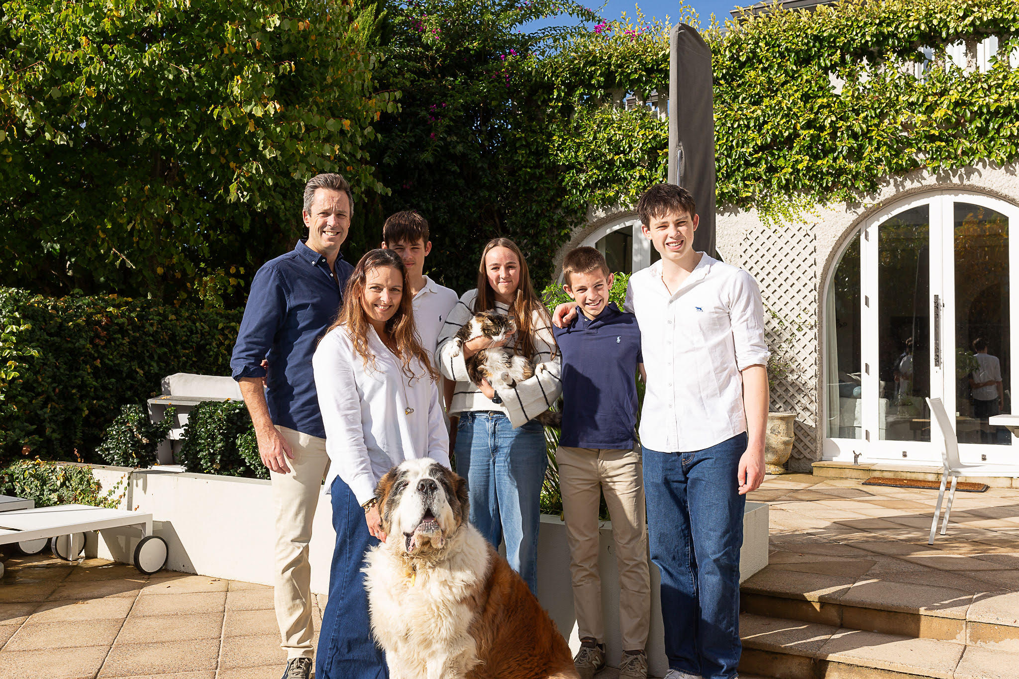 Pihopa Retreat host and owner, Sarah, Sam Mellor, family and pets